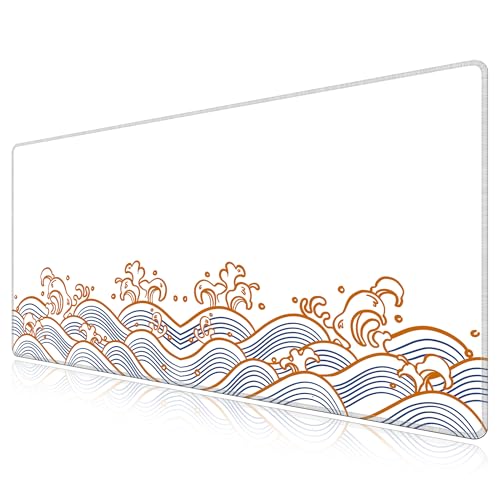 Tapis de souris XXL LL-COEUR Vague pour un bureau gaming ordonné et fluide