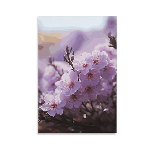 Toile fleur de cerisier rose pour chambre parentale