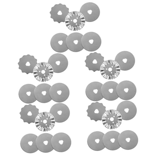 VILLCASE 5sets Rotary Cutters Blades Replacement Blades for Sewing Quilting Easy Fabric Cutting Lightweight Portable 6pcs*5
