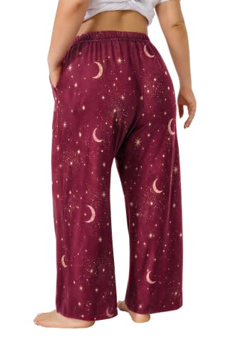 Image of FLYCURVY Plus Size Women Pajama Pants with Pocket L-5XL