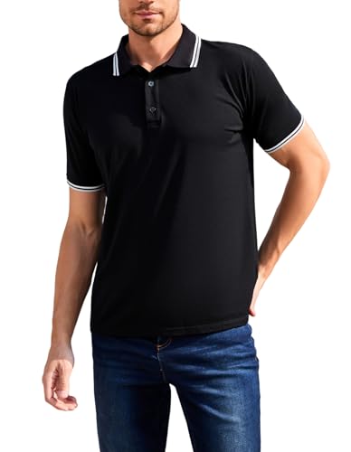 LEADHALO Merino Wool Polo Shirts for Work Sport, 3 Button