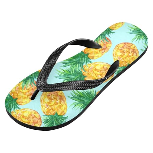 Teal Pineapple Flip Flops for Beach Thong Sandals Anti-slip Lightweight Shower Shoes for Indoor Outdoor House2