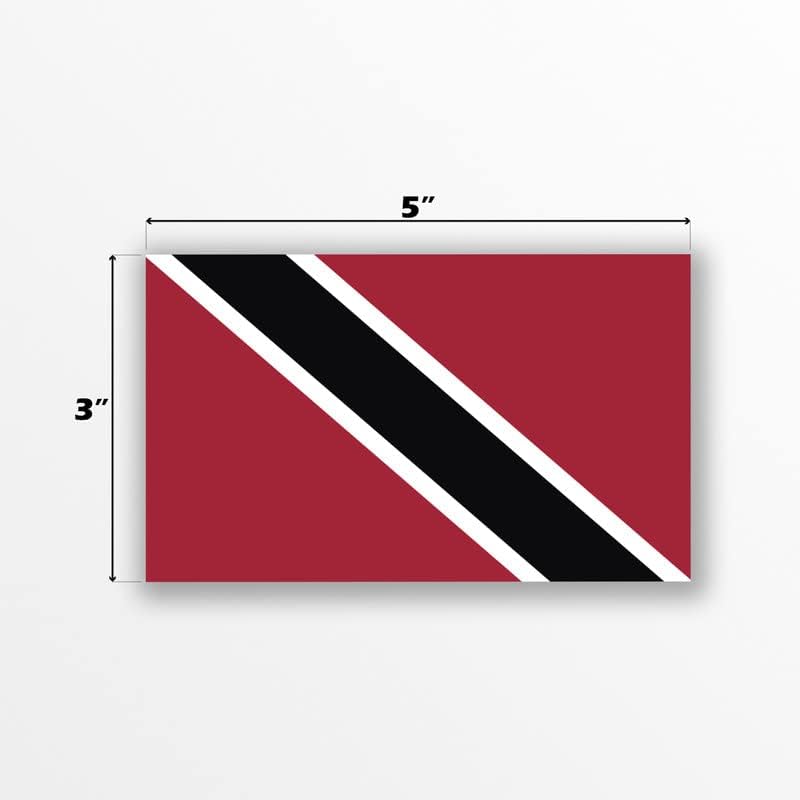 Miniatura 2 de Adhesivo adhesivo de la bandera de Trinidad, paquete de 2, 5 x 3 pulgadas, vinilo de alta calidad  AW553