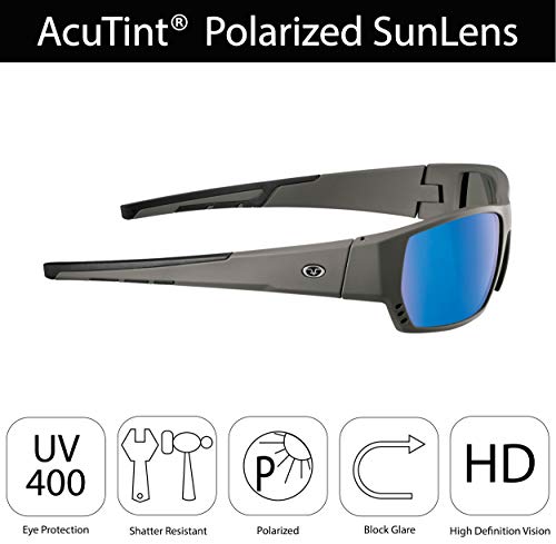 Flying Fisherman unisex adult Drop Back Sunglasses, Matte Gray Frame/Smoke-blue Mirror Lens, Small Medium US3