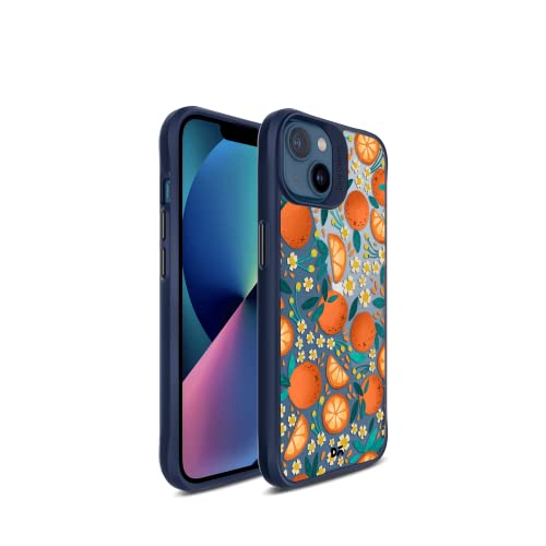Image of DailyObjects Orange Haul Blue Hybrid Clear Case Cover for iPhone 13 Mini