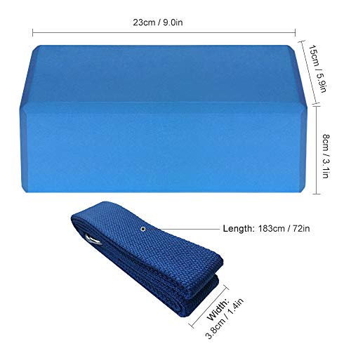 Bloco de Ioga, Andoer 1 pcs Blocos de EVA Yoga 1 pcs Alça de ioga de algodão Blocos de estabilidade