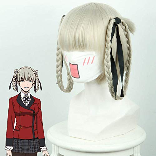 Miniatura 2 de Anime Kakegurui Compulsive Gambler Momobami Kirari Cosplay Wig Heat Resistant Synthetic Hair Wigs + Wig Cap
