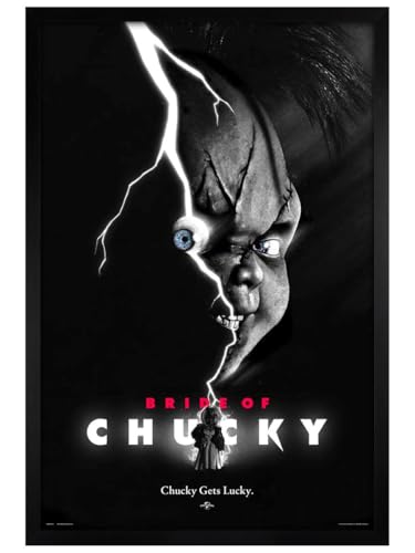 Maxi poster Chucky avec cadre bois noir idéal pour décorer un salon de cinéphile