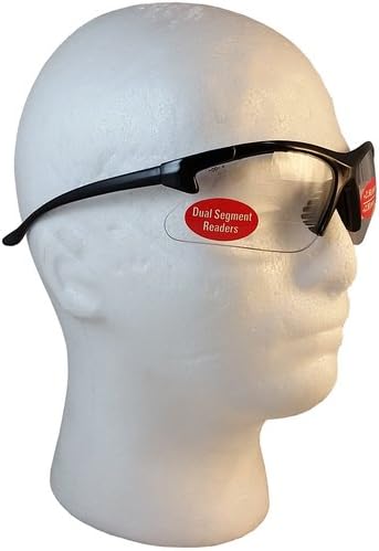 Olympic Optical DUAL READER Safety Glasses with 2.5 Clear Lens and Lens Cleaning Bag