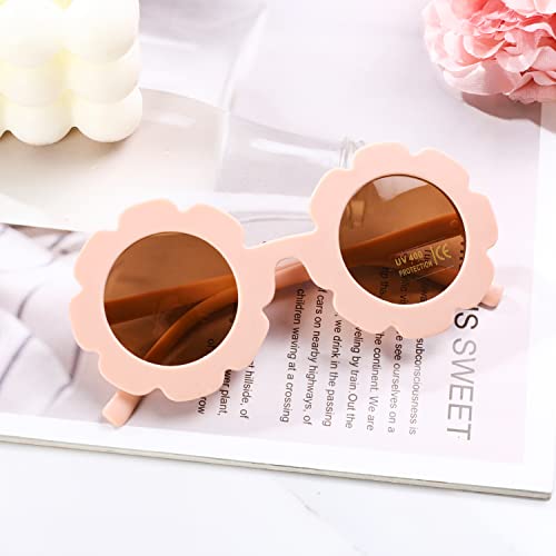 Round flower Sunglasses for Kids Girl Boys Matte Coloful Sunflower Shades Outdoors UV400 Protection Eyewear4