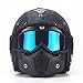 Produktbild Evin Retro Open Face Motorradhalbhelm - DOT zertifizierter Motorrad Chopper Boje Cruiser Jet Retro 3/4 Leder Harley Helm mit Erwachsenen Maske,M