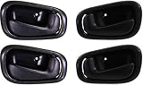 Garage-Pro Interior Door Handle SET Compatible with Toyota Corolla 1998-2002, Chevrolet Prizm Front and Rear, Driver and Passenger Side Black, For Models With Manual Door Locks