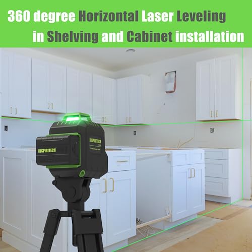 Inspiritech Laser Level With Tripod,360 Green Cross Line Laser Self Leveling For Wall Tile Ceiling Grid Construction thumb #5