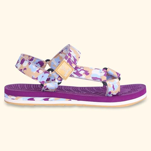 Image of YOHO EVA Sandals for Women | EVA sole | Comfortable cushioned sole with TPR base | Lightweight | Soft skin friendly straps | Adjustable straps | Velcro closure | Vibrant colour options