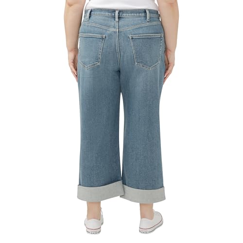 Silver Jeans Co. Women's Plus Size Be Easy High Rise Wide Leg Jeans3