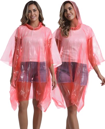 Image of 4 /6 /12 Pack Disposable Rain Ponchos for Adults - Emergency Rain Poncho for Camping Hiking Travelling