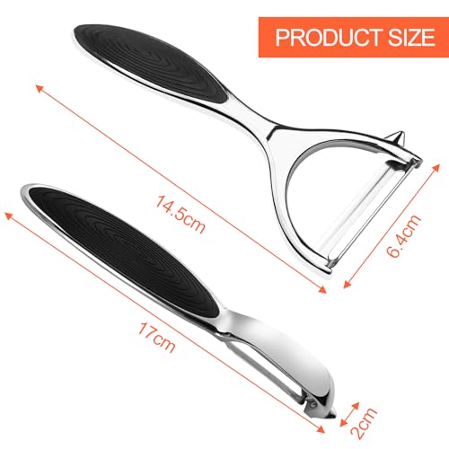 2 Pz Pelapatate Professionale, Pela Patate e Verdure, Sbuccia Patate, Pela Carote, Peeler Cucina, Peladores a Y con Manico Antiscivolo, Pelaverdure Adatto per Campeggi in Famiglia e Picnic - immagine 3