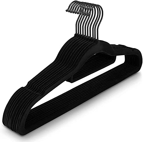 Ediesi, Perchas Terciopelo, Varias Unidades, Gris o Negro, con y sin Corbatero, Antideslizantes, Suaves, Finas, para...