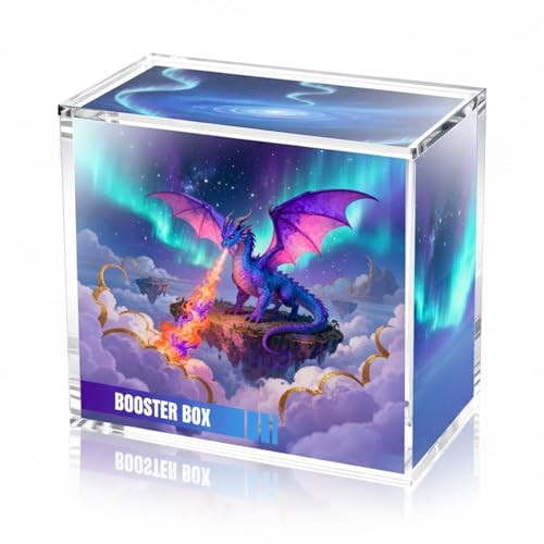 Mcbazel Acrylic Display Case Protector for PKMN Booster Box 5mm Thick Clear Magnetic Case Holder with UV Protection Compatible with PKMN Booster Boxes (Not for Japanese Booster Boxes)