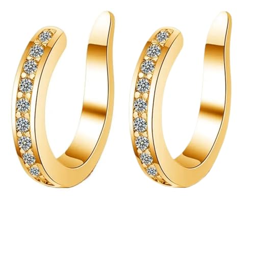 2Pcs Ear Clips for Ear Corrector Ear Corrector Non Pierc/ing Ear Cuff Cartilage Earrings Non-Pierc/ing Ear Cuff Cartilage Earrings for Women Plated Bone Clips for Work Ear Rings for Women(Gold)