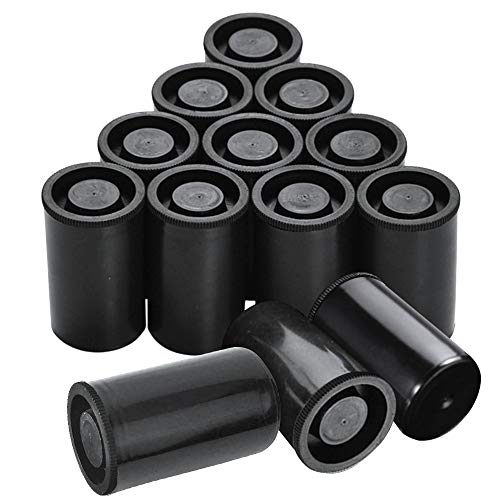 ZDNT 20 Pcs Película Contenedores,Botes de Películas,Negro Película Contenedores de Geocatching,Botes de Película de Plástico,Carretes Recipiente para Actividades Científicas y Almacenamiento Pequeño Cover