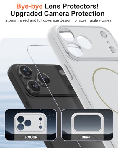 Image of Magnetic for iPhone 17 Pro Max Case,Shockproof Matte Cover,White | with Screen Protector,Compatible with MagSafe,Military Grade Drop Protection,Full Camera Protection,Non-Slip Design Case