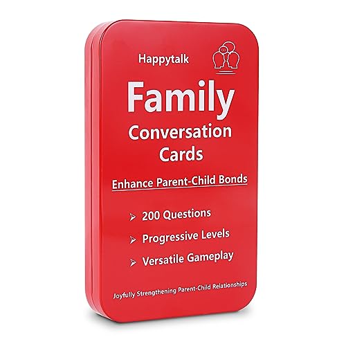 Image of Happytalk Conversation Cards for Kids - 200 Engaging Questions for Family Game Night, Road Trips & Therapy Games, Perfect for Quality Family Time & Fun Conversations