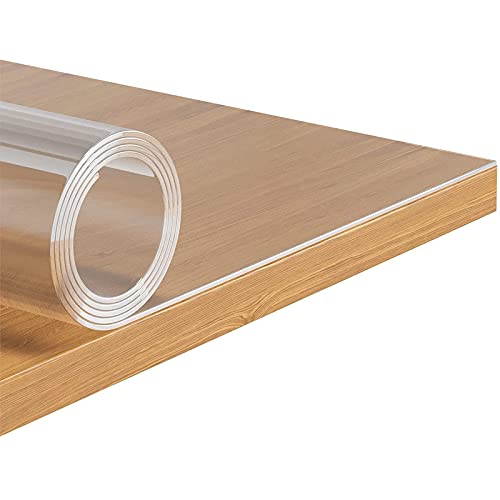 Nappe de table souple PVC transparent 1mm imperméable pour salle à manger