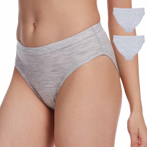 MERINNOVATION Women's Underwear Merino Wool Hipster Panties 2 Pack Soft Breathable Ladies Wool Briefs Moisture Wicking underwear for women