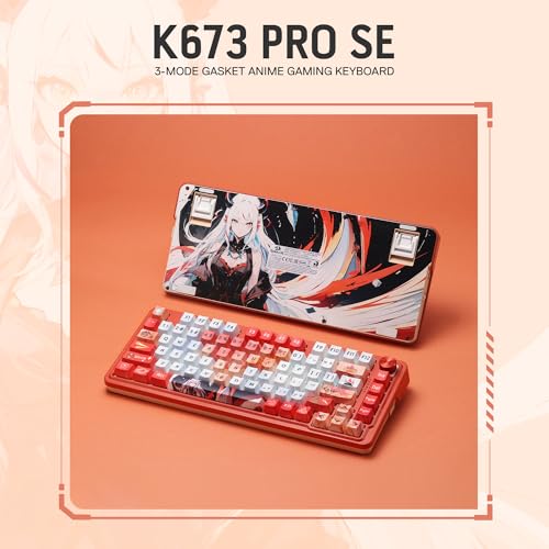 K673 PRO SE 75% 81 Tasti Wireless Gasket RGB Gaming Tastiera Meccanica, 3 Modalità Anime, Hot-Swap, Riduzione Rumore a 5 Strati, Interruttore Lineare Hi-Fi, US Layout - Tastiera gaming - Immagine 9