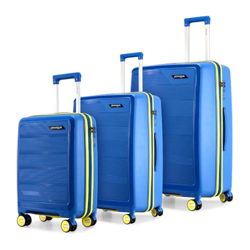 Image of Provogue Spectrum Hard-Sided PP Trolley Bag Set of 3 | Expandable Space with 8 Wheels Trolley Bags for Travel |Lightweight with Combination Lock|5 Year Warranty (Aqua Hush Blue)