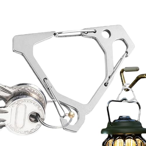 Mosquetón - Gancho de resorte de metal de 5 cm, conector fuerte de acero galvanizado, resistente, 90 kg, llavero para exteriores, columpio, hamaca, gimnasio, viajes, camping, etc