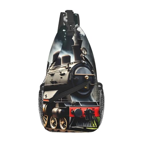 Bolso bandolera estampado locomotora para hiking y viaje