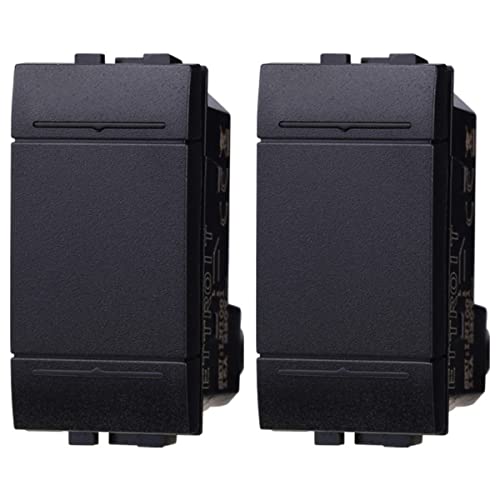 Lot de 2 boutons compatibles avec Bticino Living Light (Noir)