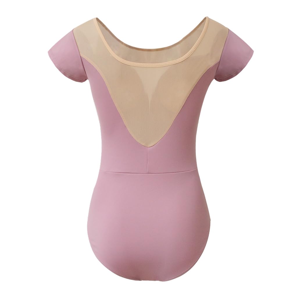 ROYAL SMEELA Maillot danza manga corta mujer body bailarina mujer maillot danza ballet adulto maillot de danza para adulto maillot baile mujer maillot bailarina body negro baile body danza ballet