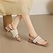 LZNBHH Women Low Block Heel Split Toe Nude Back Braid Pattern Slingback Sandals (9,Beige,Female,9,Women)