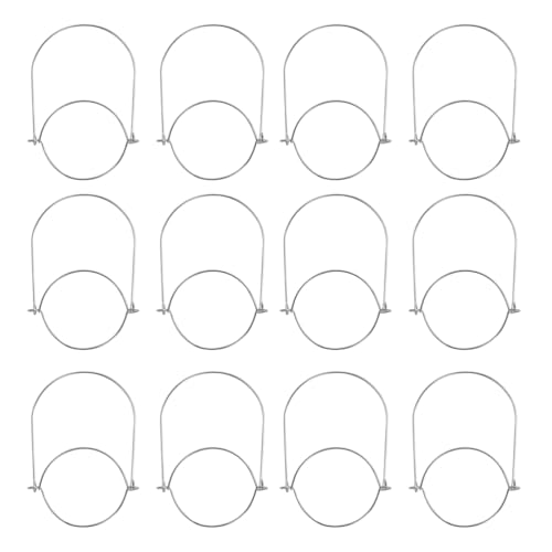 DIYEAH Solar Mason Jar Lamp Hangers - 12 Pack Outdoor Solar Powered Jar Light Holders with Handle for Hanging Bottles Creative Wall Mounted Lanterns for Garden Patio Lawn Balcony Decor