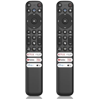 2 Pack for TCL Google TV Remote Control, RC813 Remote for TCL QM8/QM7/S5/S4/S3/Q7/Q6/Q5 4K UHD LED HDR QLED Smart TVs (No Voice Control)