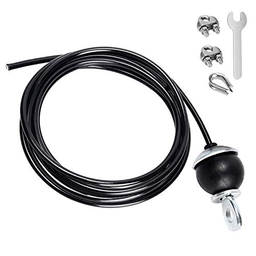 TOBWOLF 3M / 9.84FT Home Gym Pulley Cable for Fitness Machine Equipment, 5mm Thick Adjustable Heavy Duty Steel Wire Rope for DIY Pulley Cable Machine Attachment Weight Lift Pulley System TOBWOLF 3M / 9.84FT Home Gym Pulley Cable for Fitness Machine Equipment, 5mm Thick Adjustable Heavy Duty Steel Wire Rope for DIY Pulley Cable Machine Attachment Weight Lift Pulley System