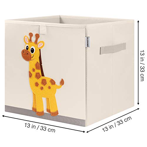 Clcrobd Foldable Animal Cube Storage Bins Fabric Toy Box/Chest/Organizer For Kids Nursery, 13 Inch (Elegant Giraffe) #TOP1