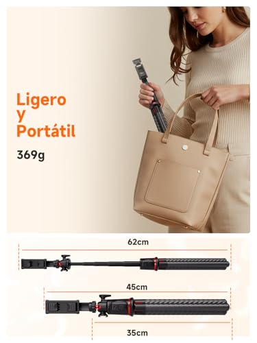Mini trípode compatible con Android e iPhone con control remoto para fotos de grupo estables 6