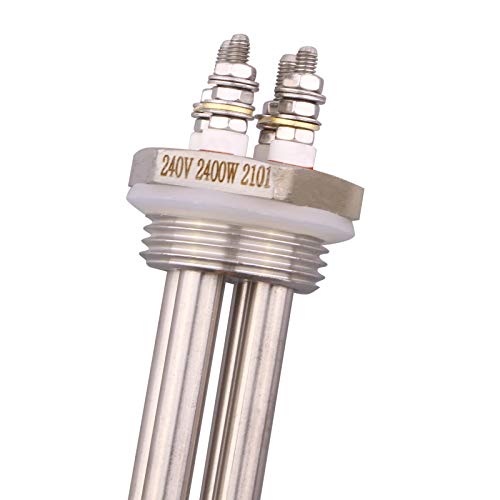 DERNORD 1 Zoll DN25 Heizelement Doppel U Typ Elektrische Brauwasserbereiter BSP 33.25mm Gewinde Edelstahl Flansch 240V 2400W