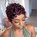 Rofa Beauty Short Layered Pixie Curly Human Hair Wigs for Women Chic Pixie Cut Human Hair Wig With Bangs Glueless Full Machine Made Short Curly Wigs 99J Color No Lace Front