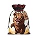 Produktbild Jumping Boar Animation Print Weihnachten Geschenktüte Sackleinen Wiederverwendbare Kordelzug Taschen Xmas Favor Sack Geschenkverpackung Taschen Für Urlaub Hochzeit Weihnachten Neujahr