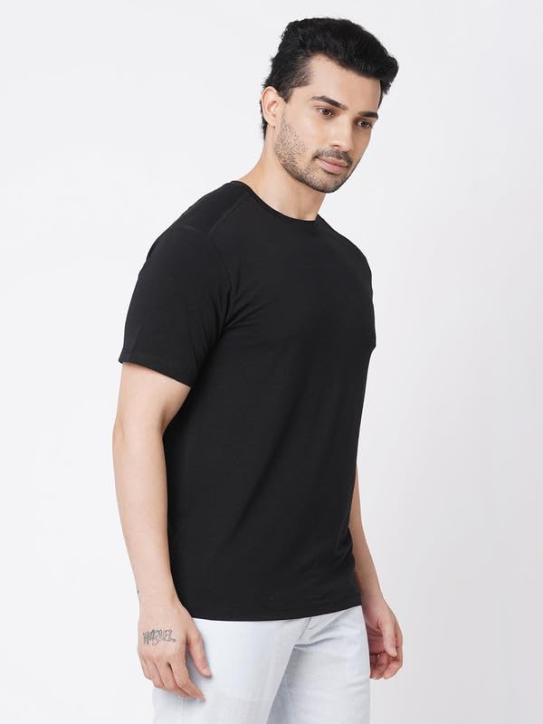 Image of CRYSTAL SKY Men's Round Neck T-Shirt | 100% Cotton Soft Casual Tee | Half Sleeve Options | Comfortable Top