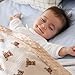 Little Jump Baby Blankets Minky Blankets for Unisex Boys Girls, Soft Fluffy Crib Blankets with Muslin Cotton Front and Dotted Fleece Backing, Teddy Bear Receiving Blanket for Newborn Infants