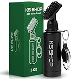 KS SHOP Golf Club Brush Cleaner 5oz (150ml) | Lightweight 70g | 45cm Retractable Clip | Nylon Bristles Golf Brush | Golf Accessories for Men and Women