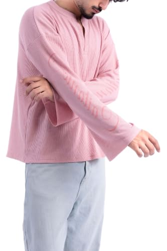 COITONIC Store COITONIC Men's Waffle Oversize Full Sleeves T-Shirt - Image 5