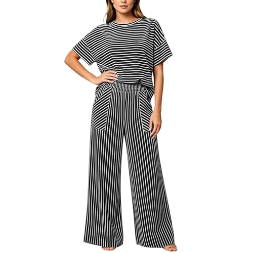 Ensemble 2 pièces femme rayé streetwear pour look été