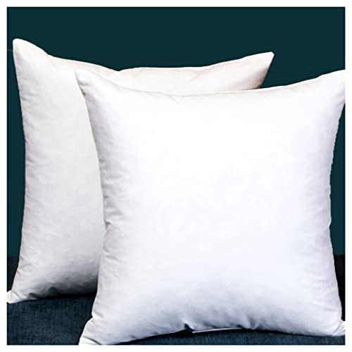 Image of StarryBedding Set of 2, Square Decorative Throw Pillows Inserts Down and Feather Pillow Insert, Cotton Fabric, 22 X 22 Inches